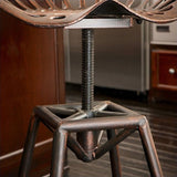 Noble House 26 Lawrence Saddle Bar Stool in Copper and Silver